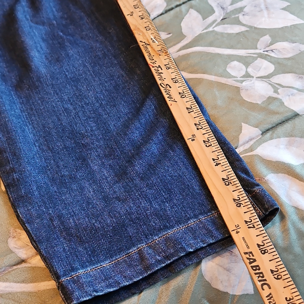 Dark Blue Denim Jeans with Front Patch Pockets - Picture 11 of 12